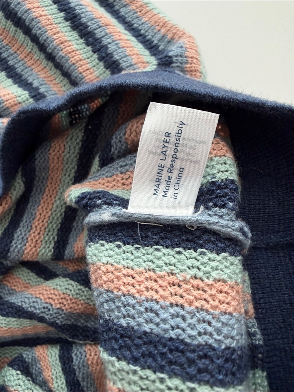 Marine Layer Mens Liam Sweater Knit Striped Polo sz medium - Picture 4 of 6